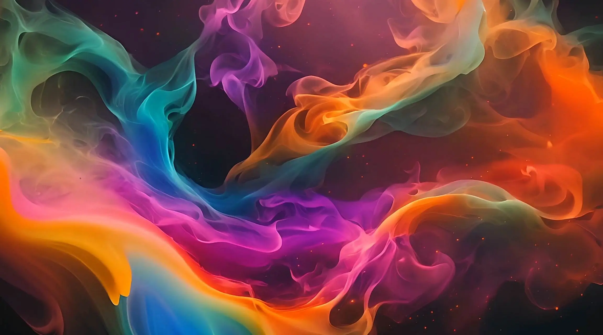 Vivid Color Smoke Swirls Abstract Background Animation